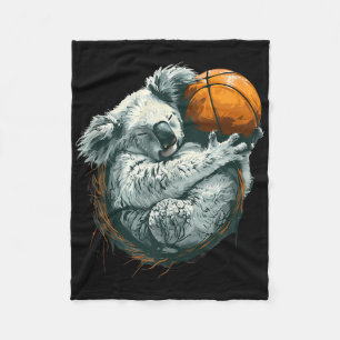 Basketball Animal Art Drawing Koala Basketball Pla Fleece Blanket