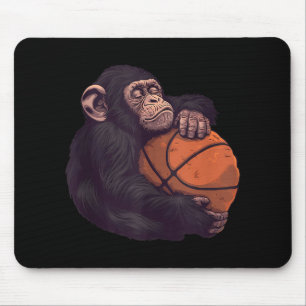 Basketball Animal Art Drawing Monkey Basketball Pl Mouse Pad