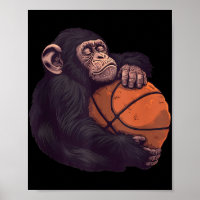 Basketball Animal Art Drawing Monkey Basketball Pl