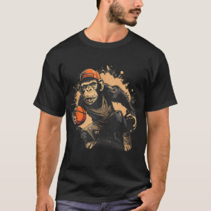 Basketball Animal Art Nature Basketball Hoop Monke T-Shirt