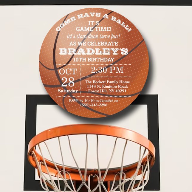 Basketball Any Age Birthday Invitation (Creator Uploaded)