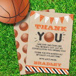 Basketball Any Age Birthday Thank You Card<br><div class="desc">Say thank you in style with these trendy birthday thank you cards. The template wording is easy to personalise and your family and friends will be thrilled when they receive these fabulous thank yous. Matching party items can be found in the collection.</div>