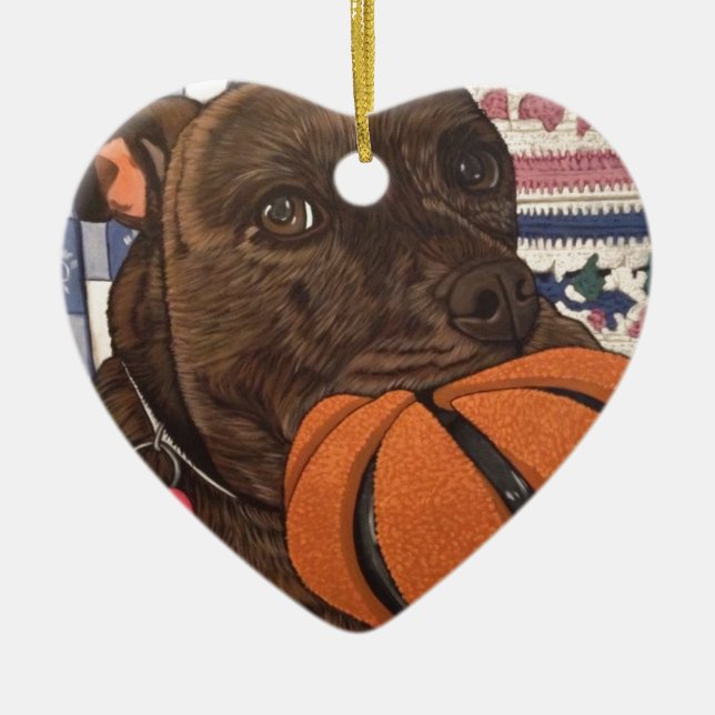 Basketball anyone? ceramic tree decoration (Front)