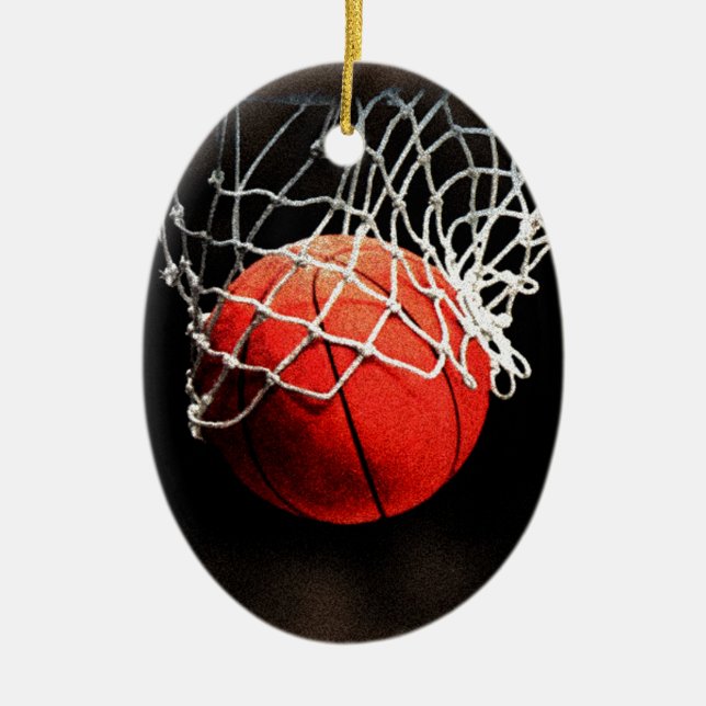 Basketball Art Ceramic Tree Decoration (Front)