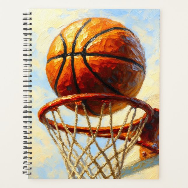 Basketball Art Notebook - Sports Design Journal Planner (Front)