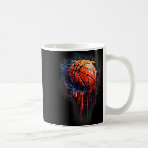 Basketball Artwork Basketball Hoop Watercolor Colo Coffee Mug