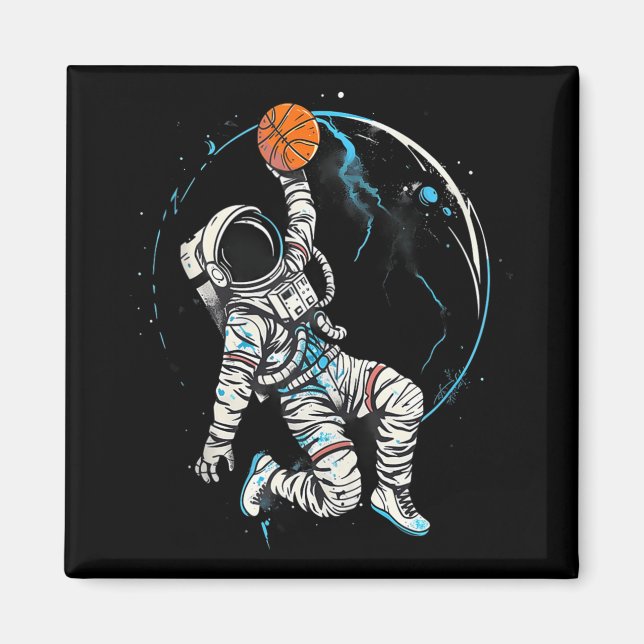 Basketball Artwork Basketball Player Astronaut Dra Magnet (Front)