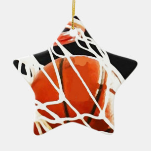 Basketball Artwork Ceramic Tree Decoration