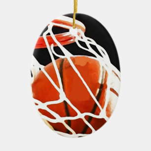 Basketball Artwork Ceramic Tree Decoration
