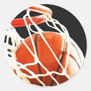Basketball Artwork Classic Round Sticker