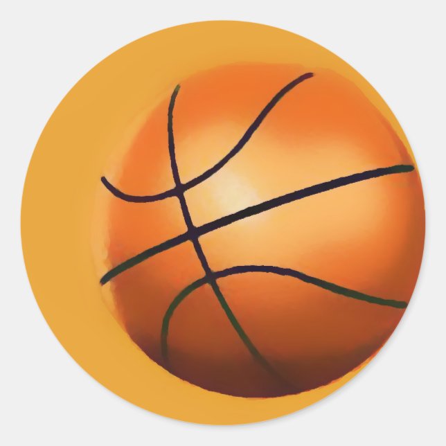 Basketball Artwork Classic Round Sticker (Front)