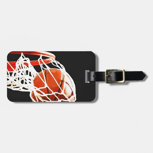 Basketball Artwork Luggage Tag (Front Horizontal)
