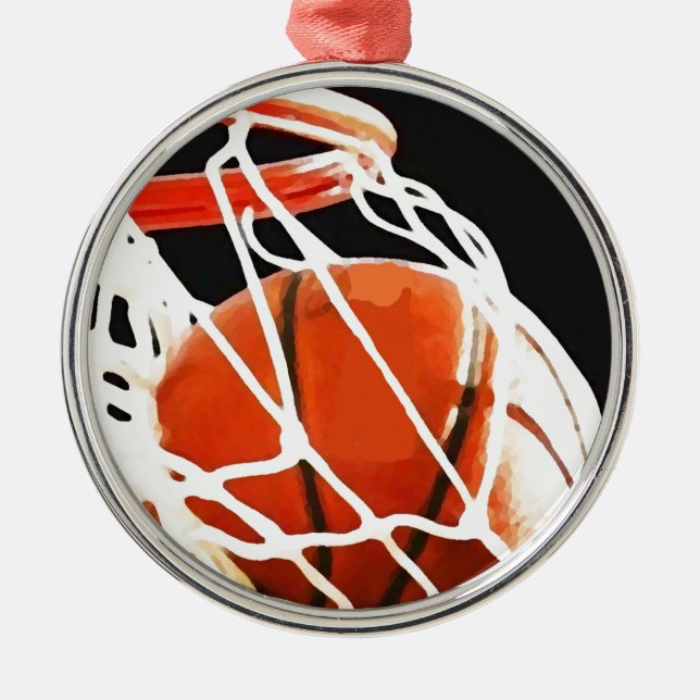 Basketball Artwork Metal Tree Decoration (Front)