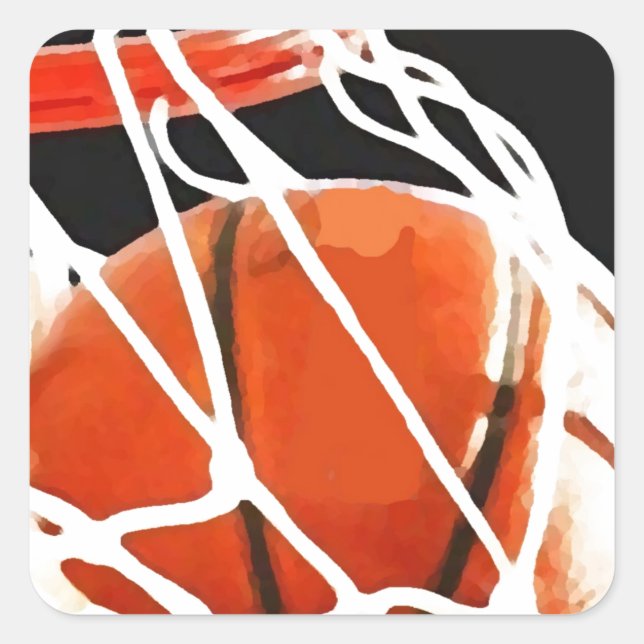 Basketball Artwork Square Sticker (Front)