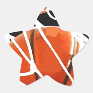 Basketball Artwork Star Sticker