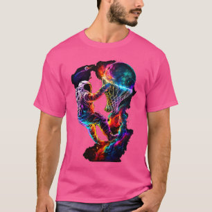 Basketball Astronaut in Outer Space Basketball Pla T-Shirt