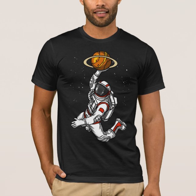 Basketball Astronaut Space Planet Cosmic T-Shirt (Front)