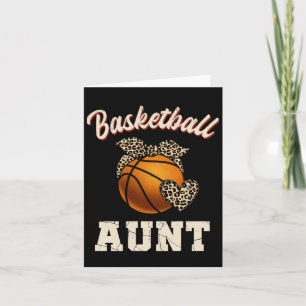 Basketball Aunt Leopard Basketball Player Mother's Card