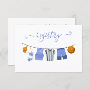 Basketball Baby Shower Clothesline Registry Invitation