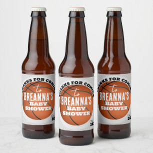 Basketball Baby Shower Party Beer Bottle Label
