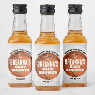 Basketball Baby Shower Party Liquor Bottle Label