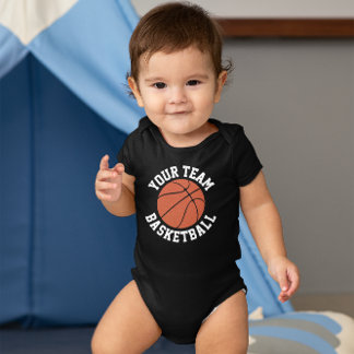 Basketball Baby Team Name, Player Name and Number Bodysuit