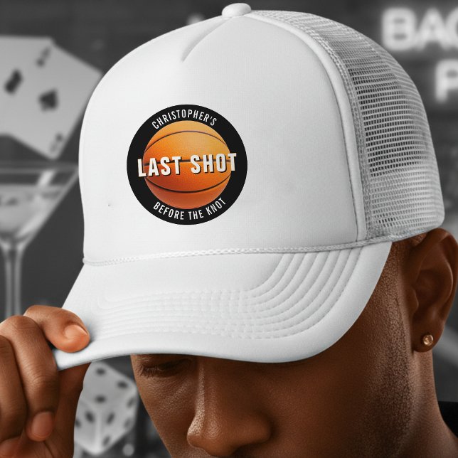 Basketball Bachelor Party Last Shot Before Knot Trucker Hat (Creator Uploaded)