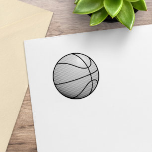 Basketball Ball 1x1 Rubber Stamp