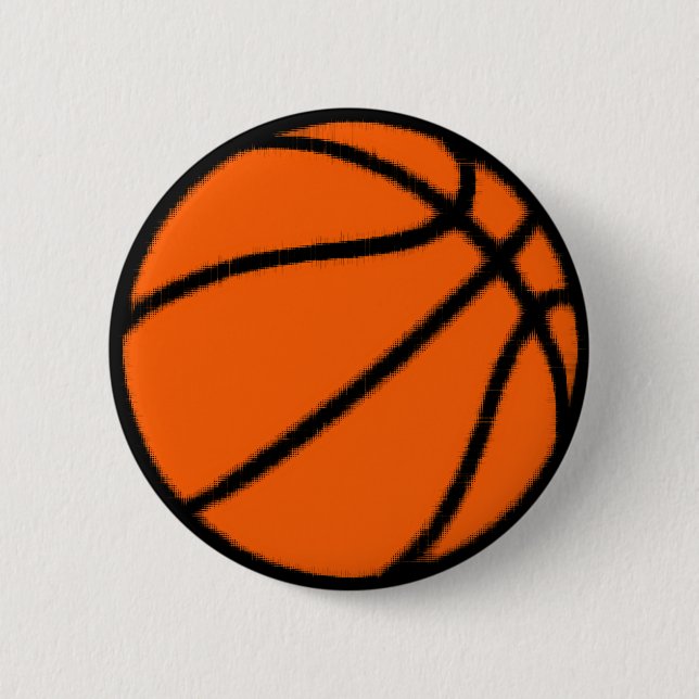 basketball (ball) 6 cm round badge (Front)