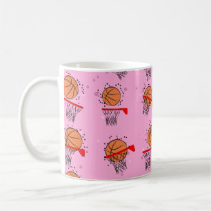 Basketball - Ball and Hoop Pattern Coffee Mug