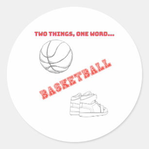 Basketball Ball And Scute Ss Cute Sss  Classic Round Sticker