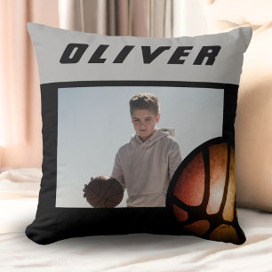 Basketball Ball Custom Photo and Name Cushion