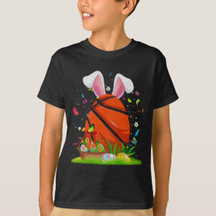 Basketball Ball Egg Bunny Ears Happy Easter Day T-Shirt