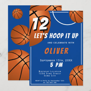 Basketball Ball Fun Sports Kids Birthday  Invitation