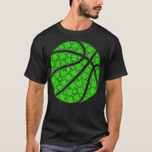 Basketball ball Irish Shamrock Lucky Clover St Pat T-Shirt