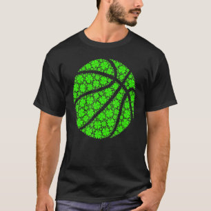 Basketball Ball Irish Shamrock Lucky Clover St Pat T-Shirt