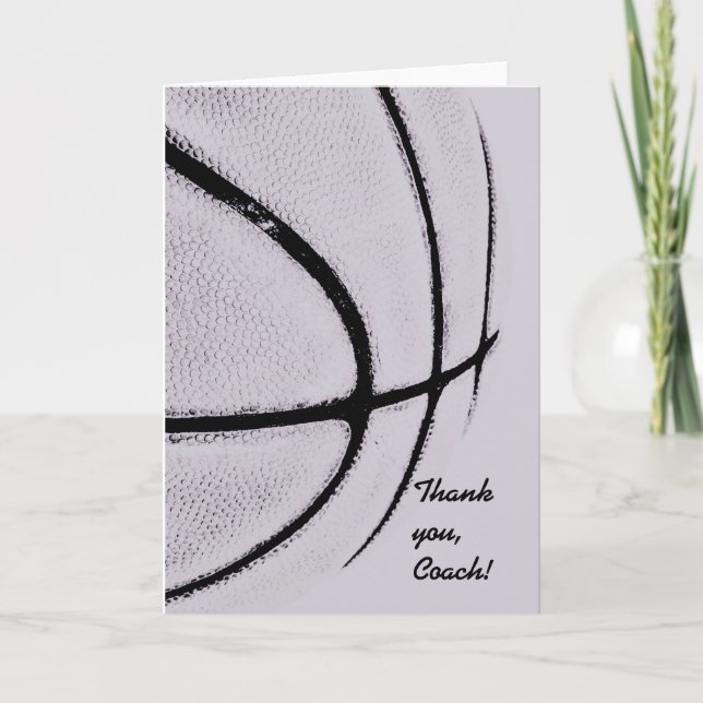 basketball ball lines - and texture urban trendy thank you card (Front)