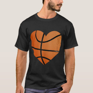 Basketball Ball Love Heart Mum Dad Sports Player F T-Shirt
