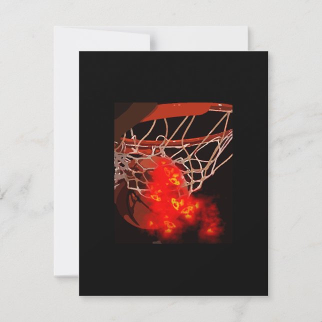 Basketball Ball & Net Invitations (Front)