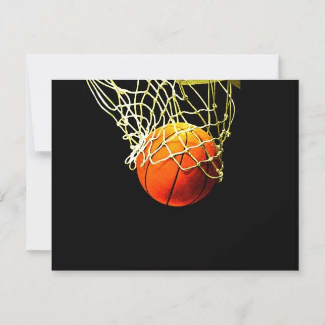 Basketball Ball & Net Invitations (Front)