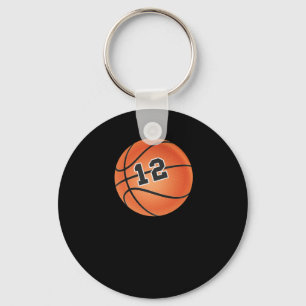 Basketball Ball Number 12  Key Ring