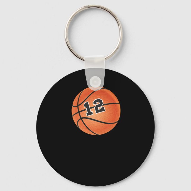 Basketball Ball Number 12  Key Ring (Front)