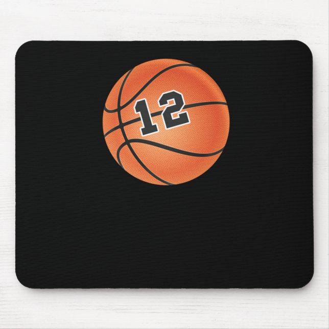 Basketball Ball Number 12  Mouse Pad (Front)