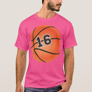 Basketball Ball Number 16 Sixteen T-Shirt