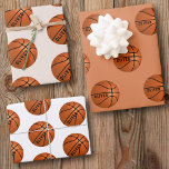 Basketball Ball Pattern Kids Name Birthday Wrappin Wrapping Paper Sheet<br><div class="desc">Basketball Ball Pattern Kids Name Birthday Wrapping Paper Sheets. Personalise with your name or erase the text.</div>
