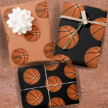 Basketball Ball Pattern Kids Name Birthday Wrapping Paper Sheet<br><div class="desc">Basketball Ball Pattern Kids Name Birthday Wrapping Paper Sheets. Personalise with your name or erase it.</div>