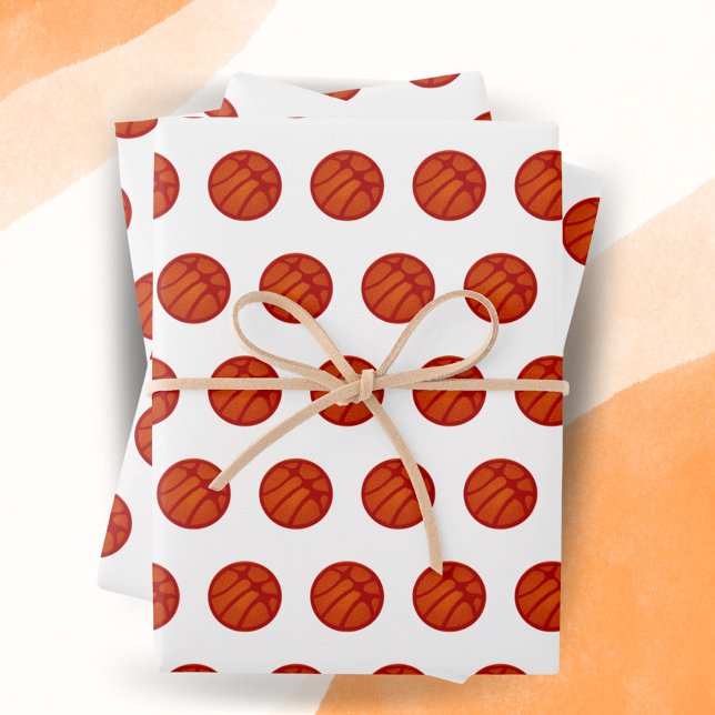 Basketball Ball Pattern Sports  Wrapping Paper Sheet (Creator Uploaded)