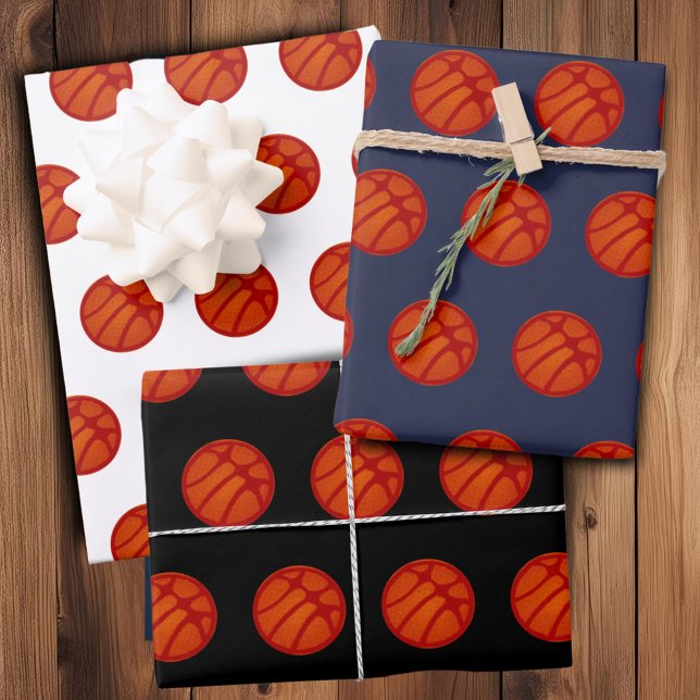 Basketball Ball Pattern Sports  Wrapping Paper Sheet (Creator Uploaded)