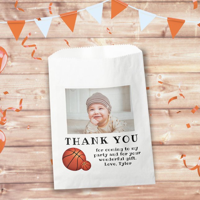 Basketball Ball Photo Thank you Birthday Favour Bags (Creator Uploaded)