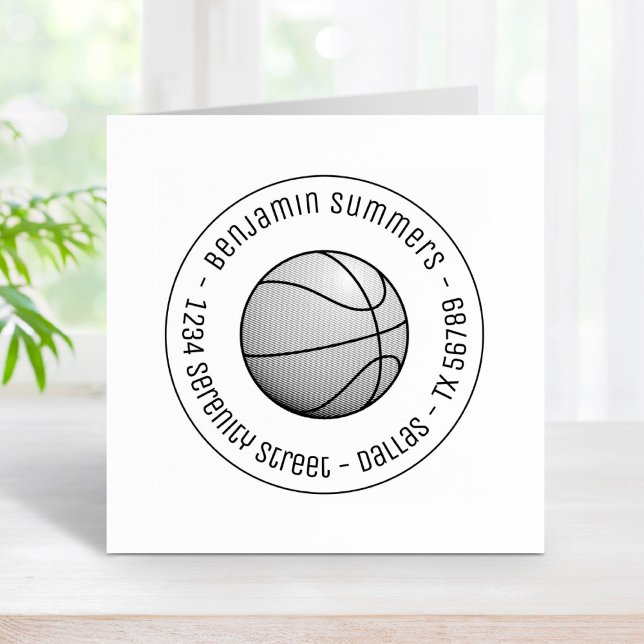Basketball Ball Round Address Rubber Stamp (Creator Uploaded)